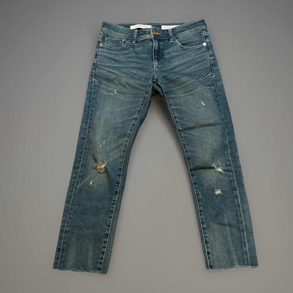 Pilcro‎ Anthropologie Slim Boyfriend Distressed Raw Hem Jeans 26